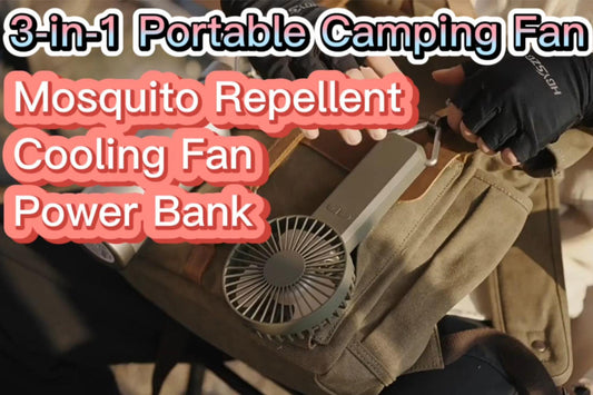 3 in 1 Portable Camping Fan Outdoor Handheld Mosquito Repellent Fan