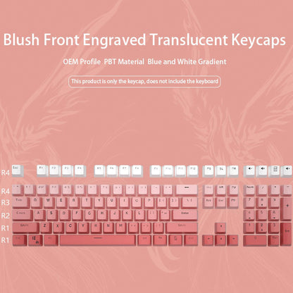 Gradient Pink Translucent Keycaps 104 Keycaps