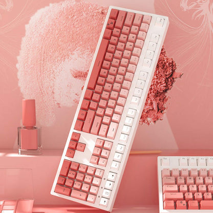 Gradient Pink Translucent Keycaps 104 Keycaps