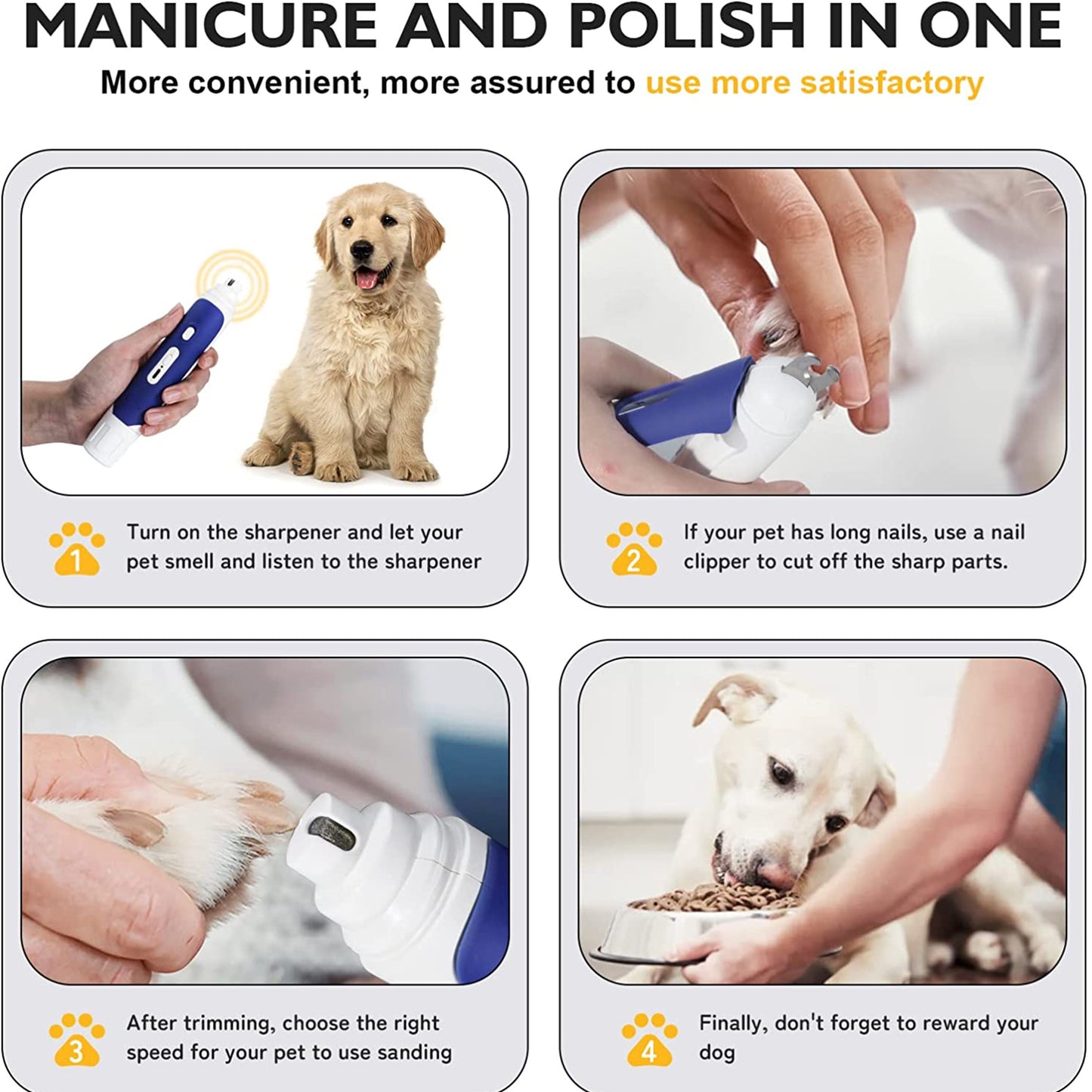 2 in 1 Electric Pet Nail Grinder & Trimmer