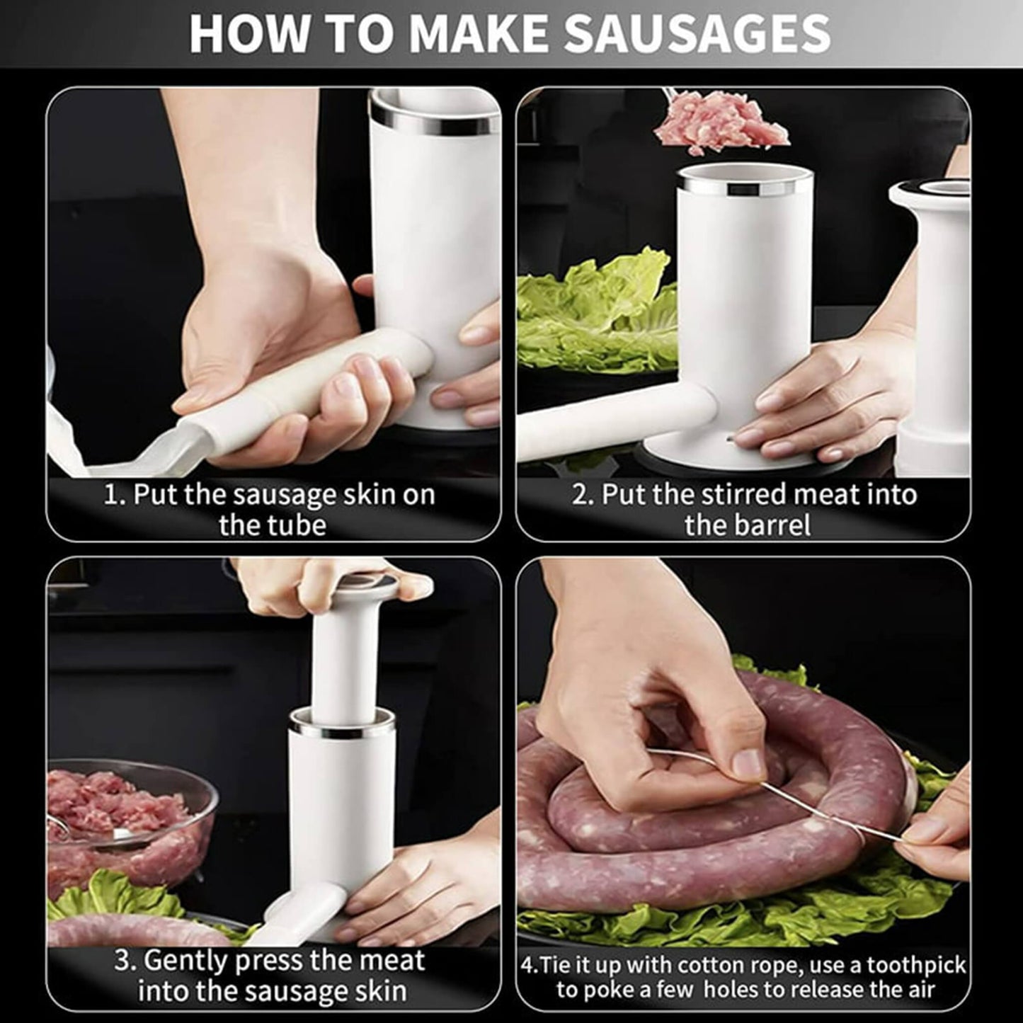 Creative 2 in 1 Sausage Stuffer Meatballs Maker