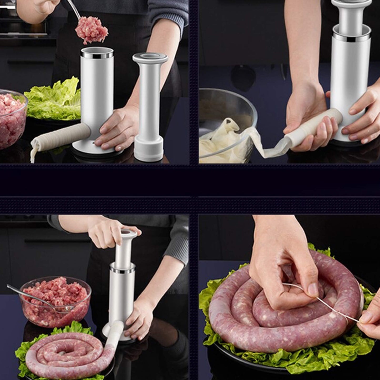 Creative 2 in 1 Sausage Stuffer Meatballs Maker