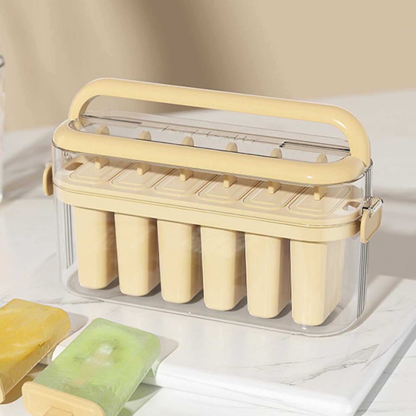 6 Piece Popsicle Molds Set Easy Release With Handle