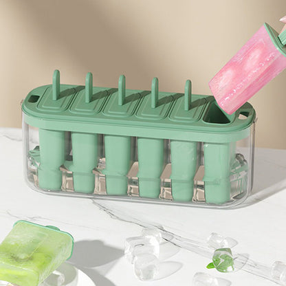 6 Piece Popsicle Molds Set Easy Release With Handle