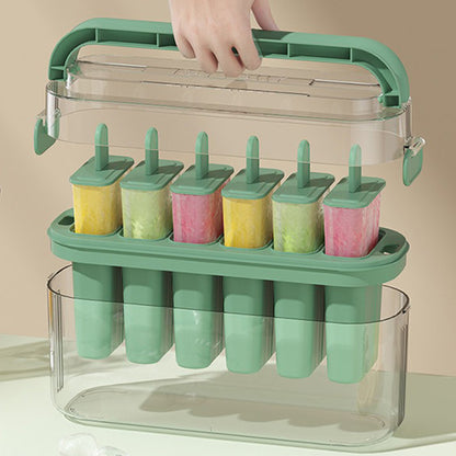 6 Piece Popsicle Molds Set Easy Release With Handle