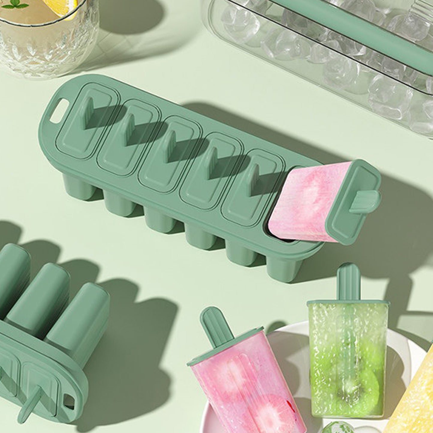 6 Piece Popsicle Molds Set Easy Release With Handle