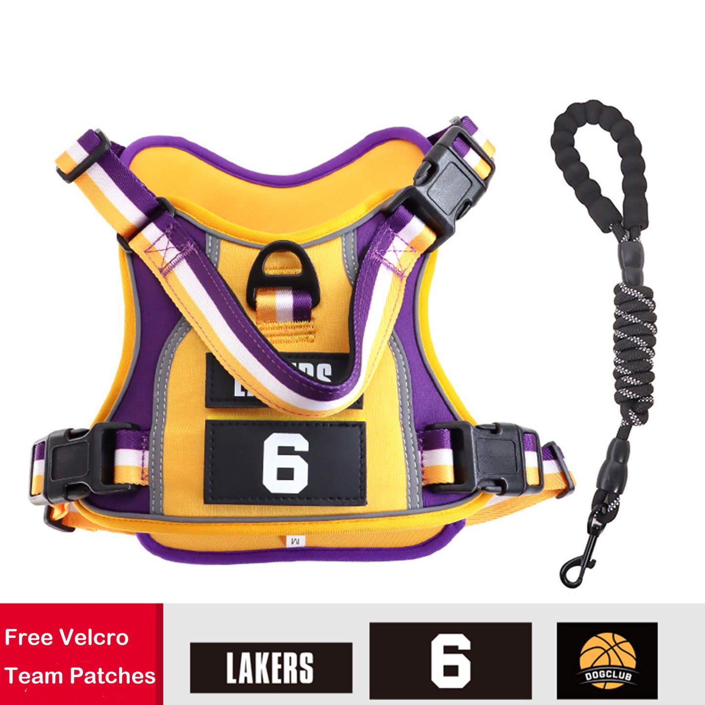 Sporty Basketball Style Dog Harness and Leash Set