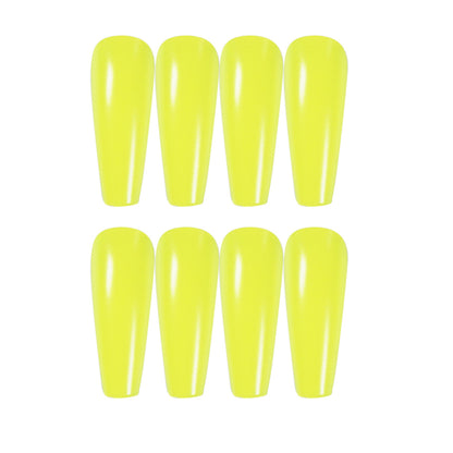 Bright Neon Yellow Long Ballerina Press-on Nails