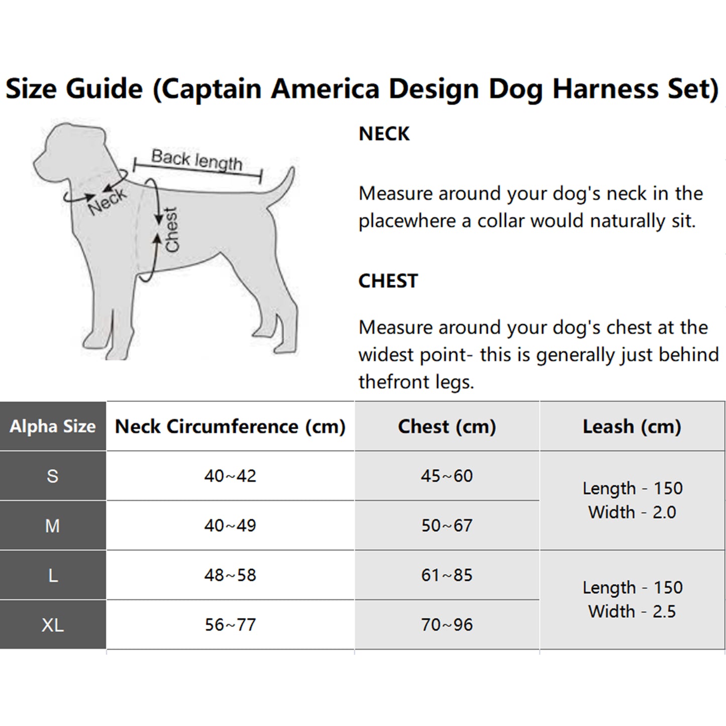 Captain America Design Dog Harness and Leash Set