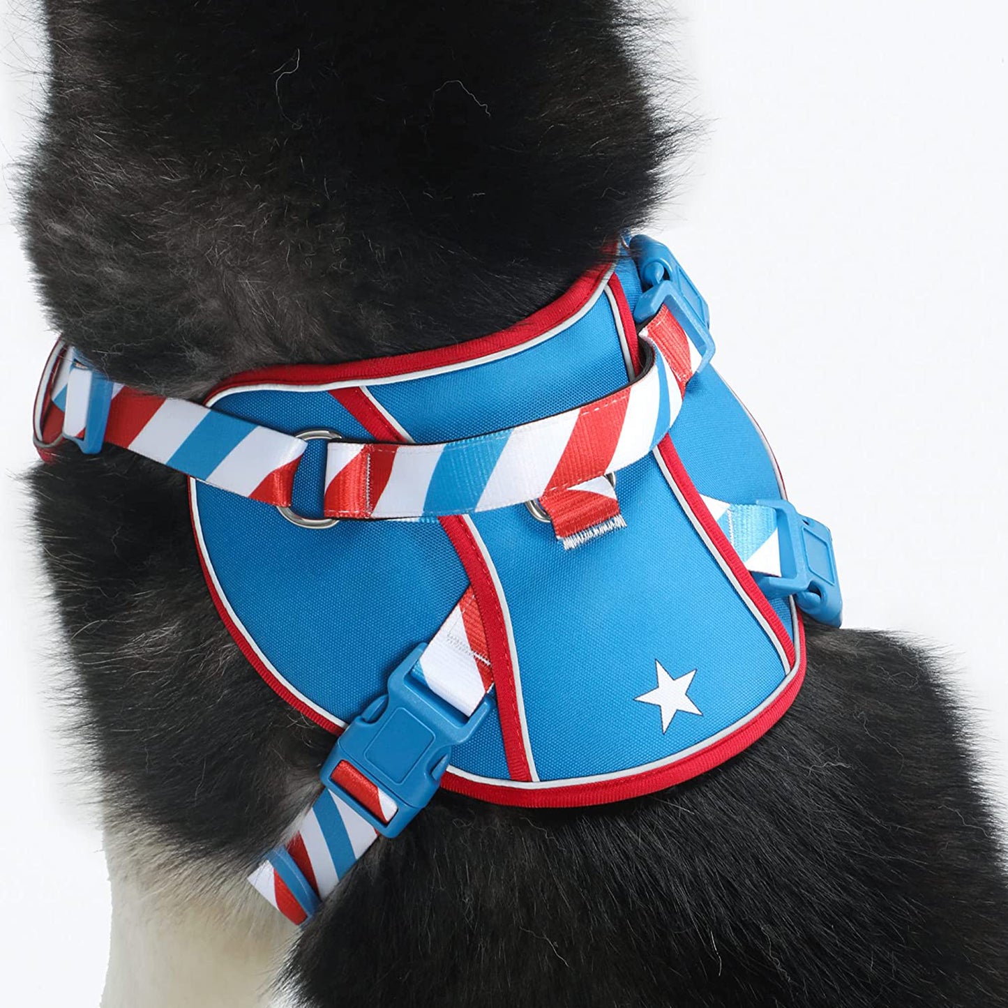 Captain America Design Dog Harness and Leash Set