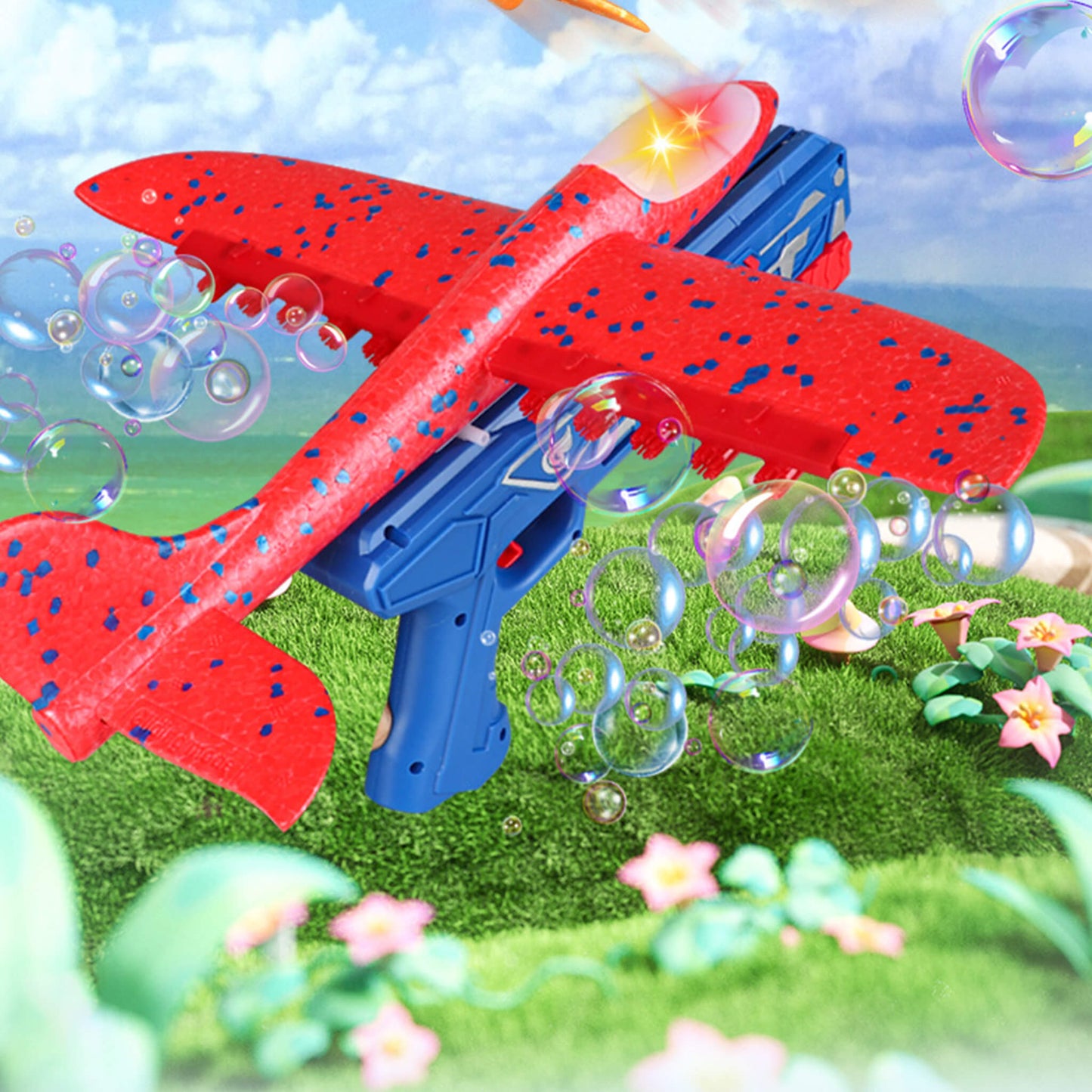 Catapult Airplane Launcher Toy Bubble Gun