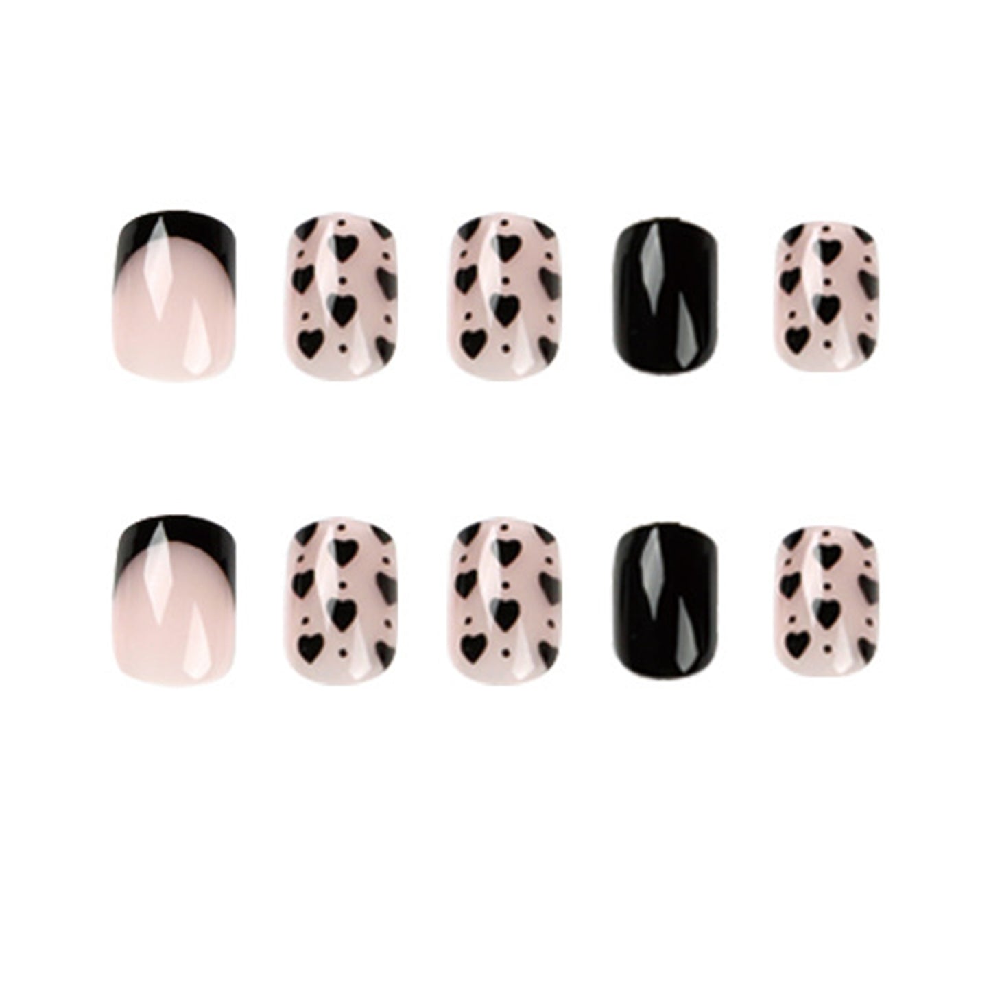 Cute Mini Hearts Short Square Press-on Nails