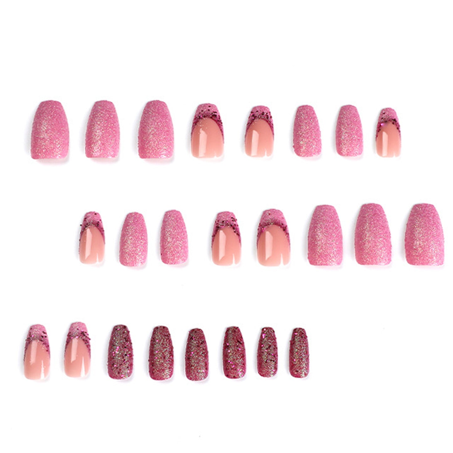 Glam Pink Short Coffin Press-On Nails