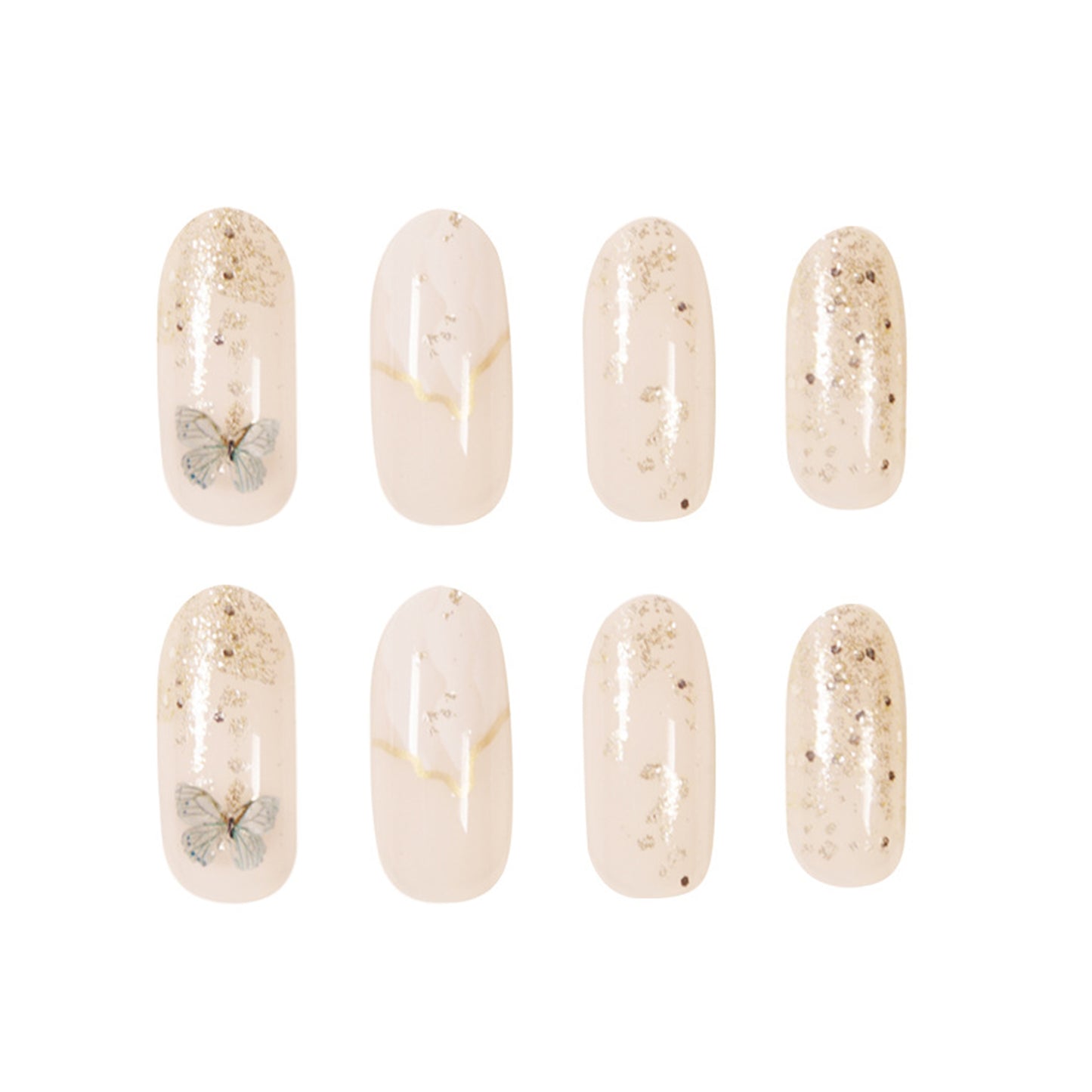 Enchanting Butterfly Fairy Almond Long Press-On Nails