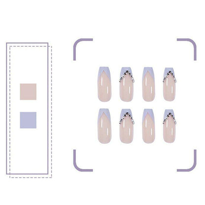 Glamorous Full Diamond Long Ballerina Press-on Nails