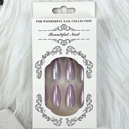 Glittering Medium Almond Press-on Nails