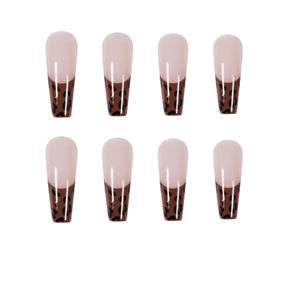 Trendy Leopard Print Long Ballerina Press-on Nails