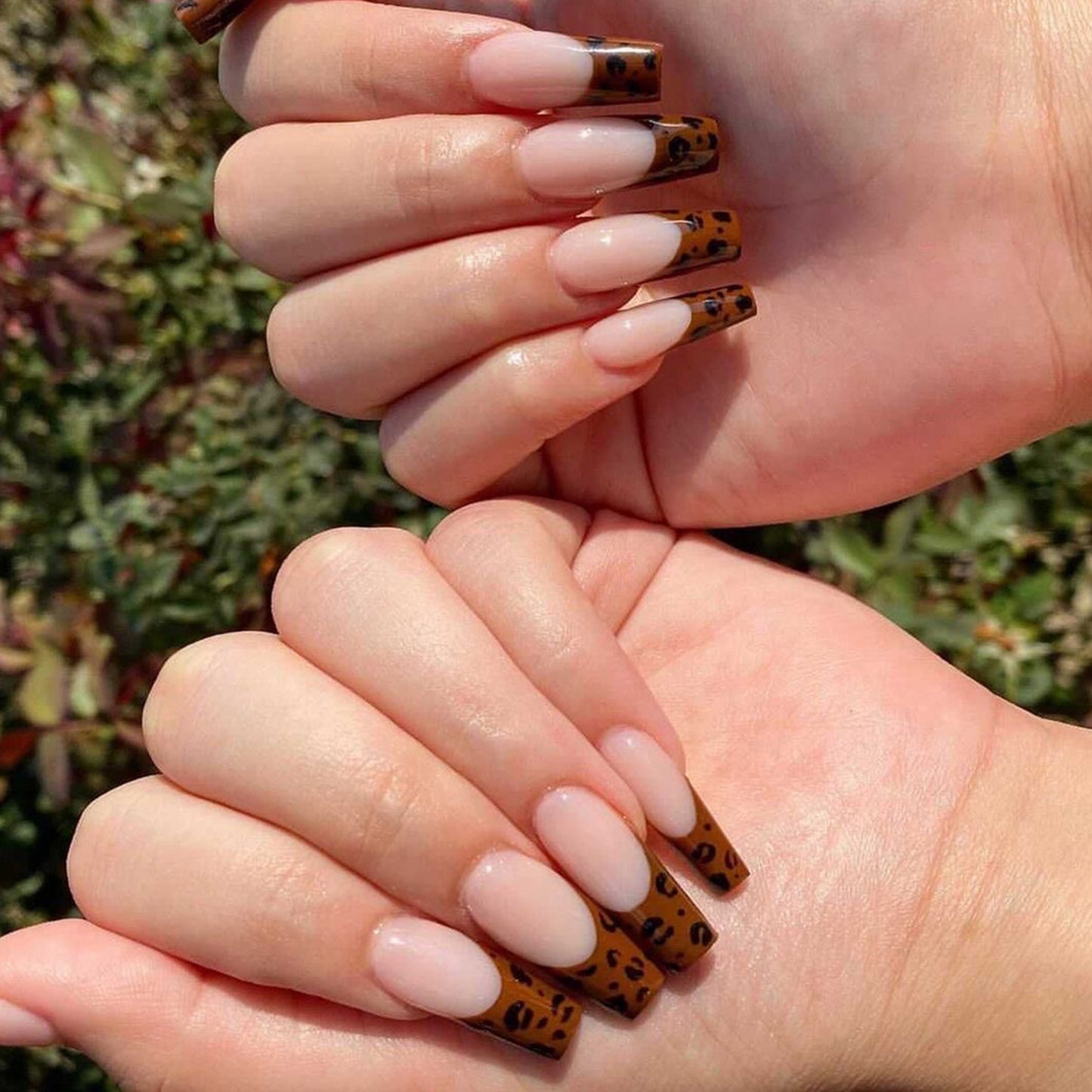 Trendy Leopard Print Long Ballerina Press-on Nails