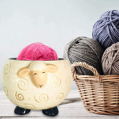 Little Lamb Ceramic Yarn Ball Storage Bowl