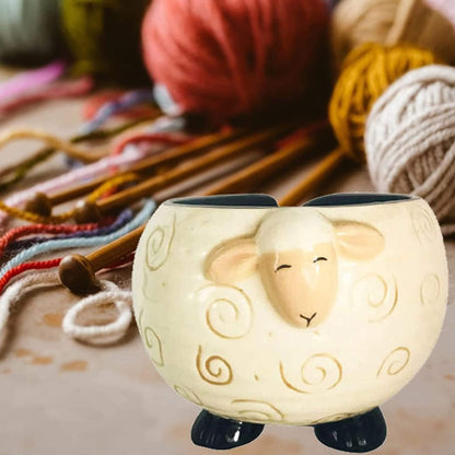 Little Lamb Ceramic Yarn Ball Storage Bowl