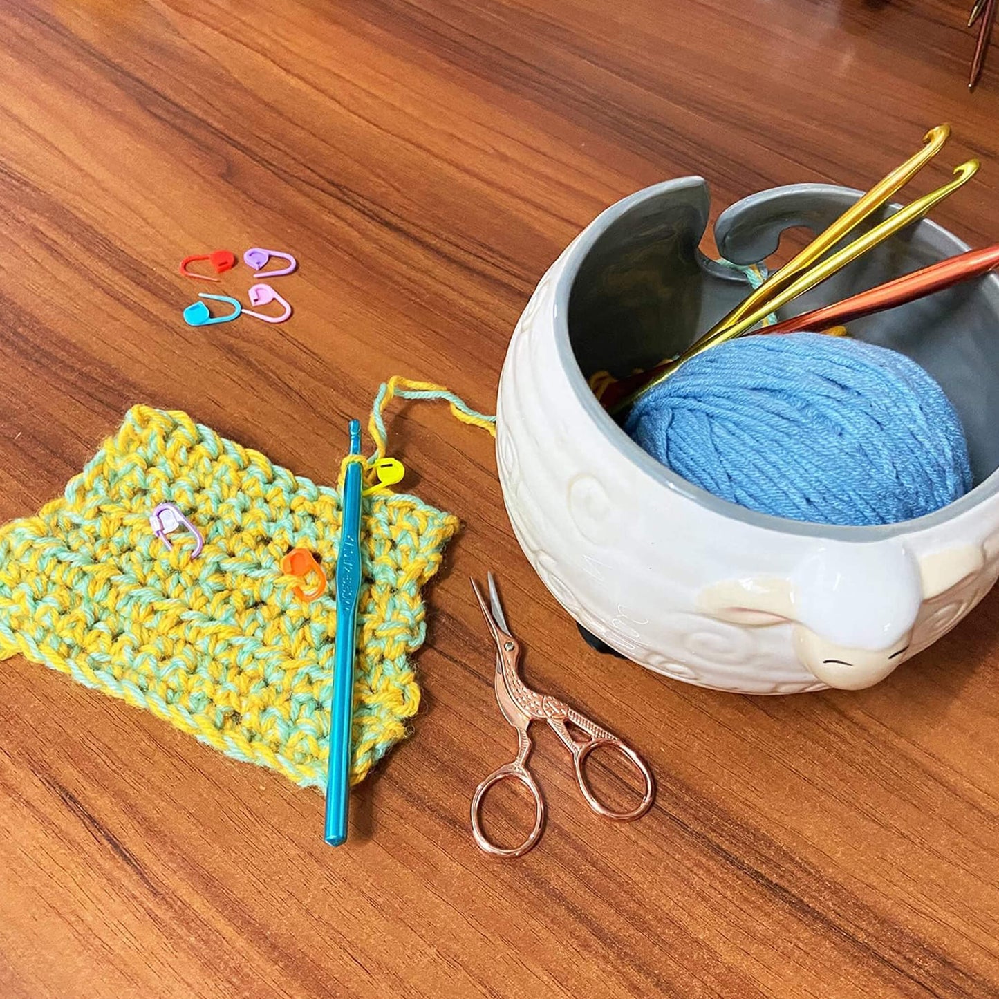 Little Lamb Ceramic Yarn Ball Storage Bowl