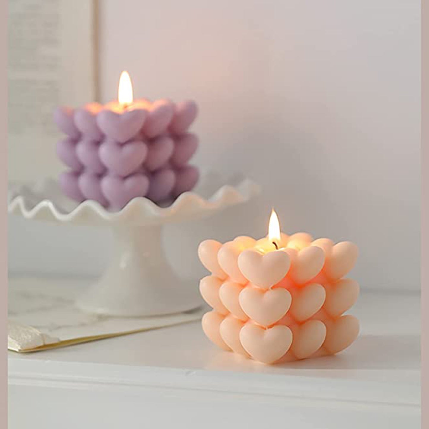 Maccaron Heart Cube Scented Candle