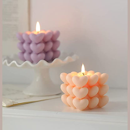 Maccaron Heart Cube Scented Candle