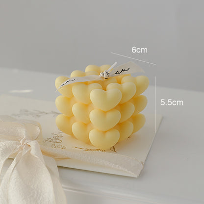 Maccaron Heart Cube Scented Candle