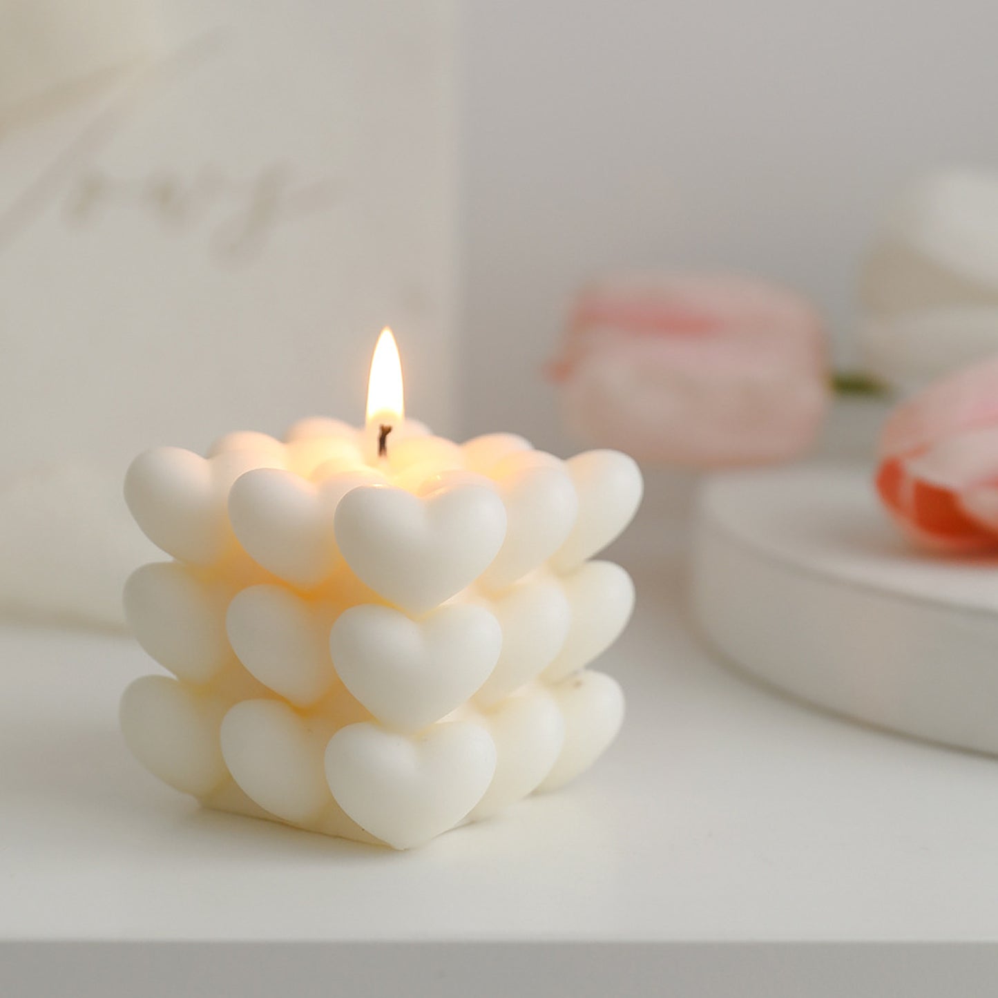 Maccaron Heart Cube Scented Candle