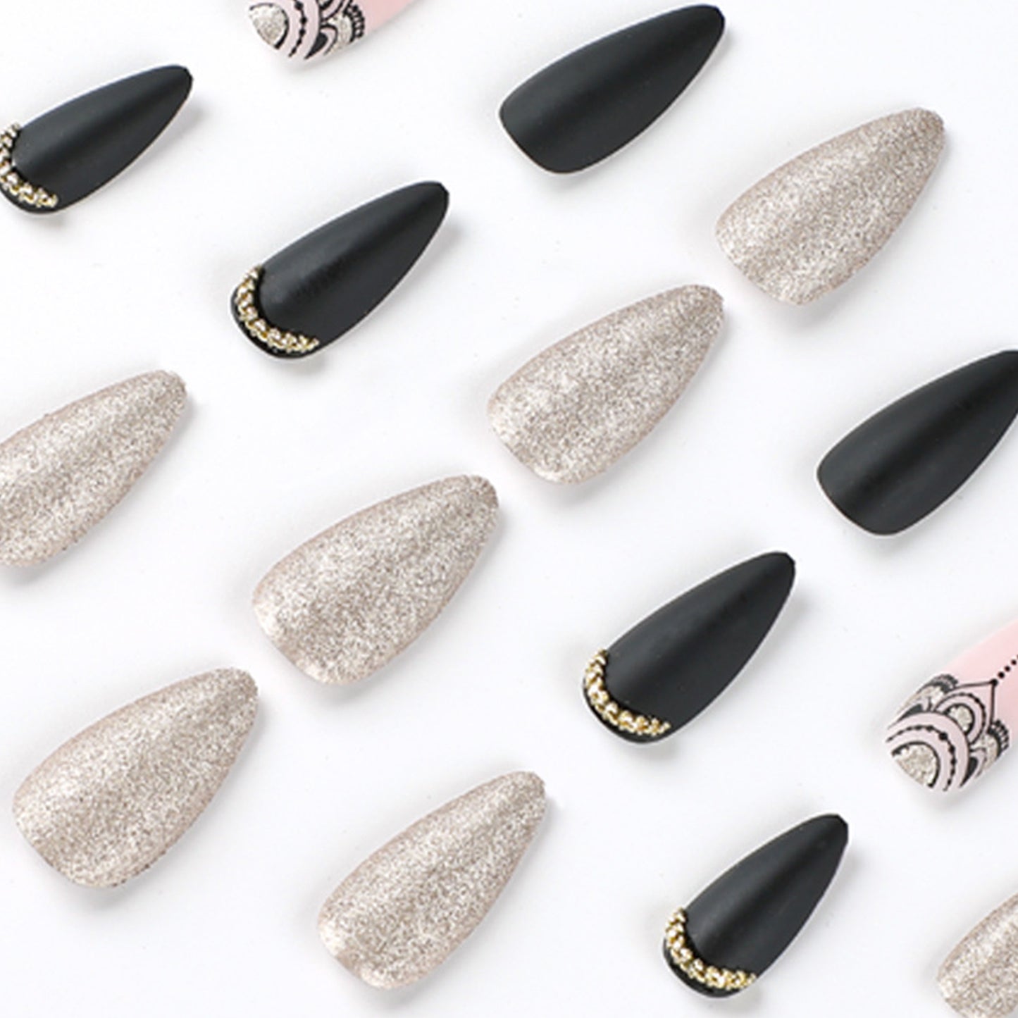 Matte Black Pointed Press-on Nails