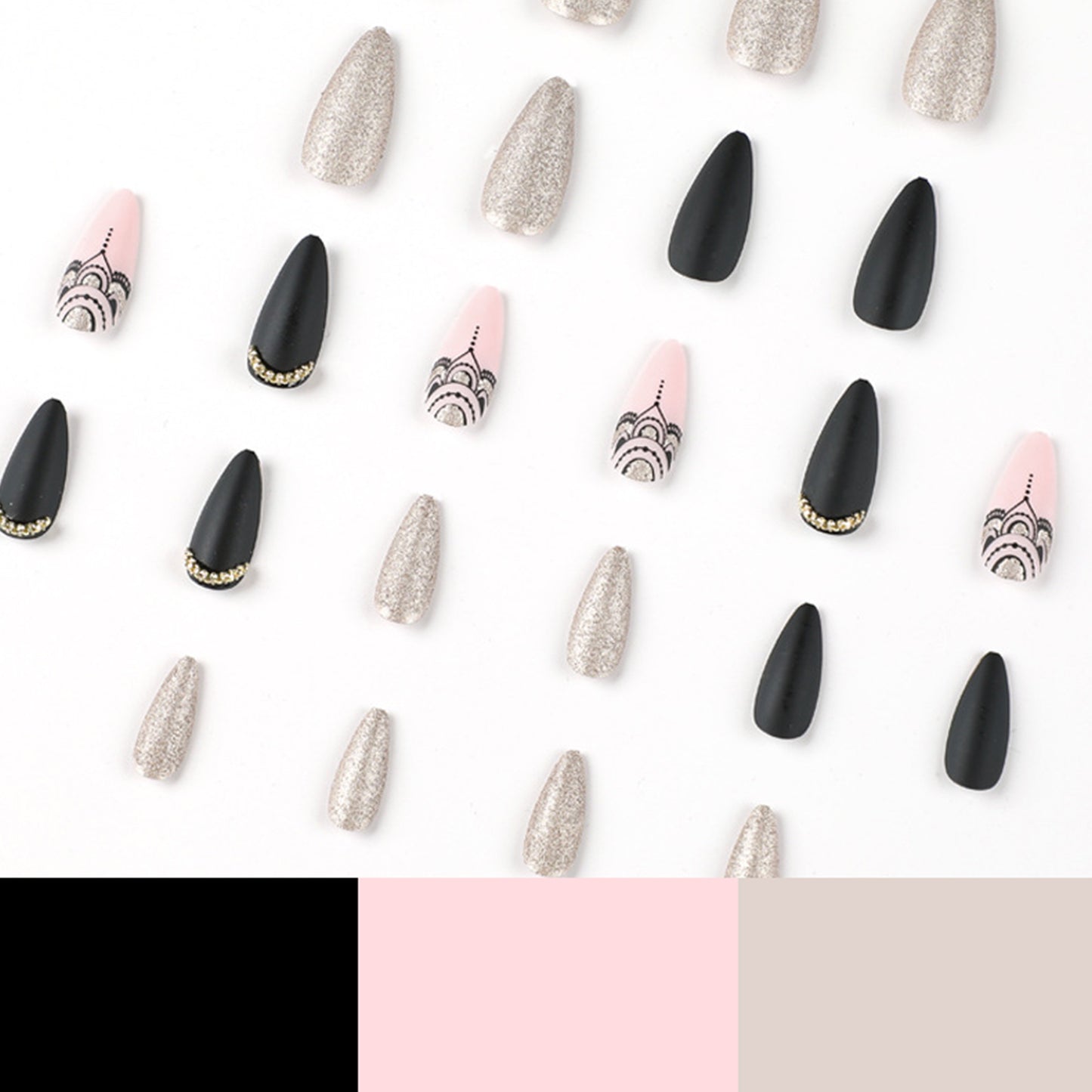 Matte Black Pointed Press-on Nails