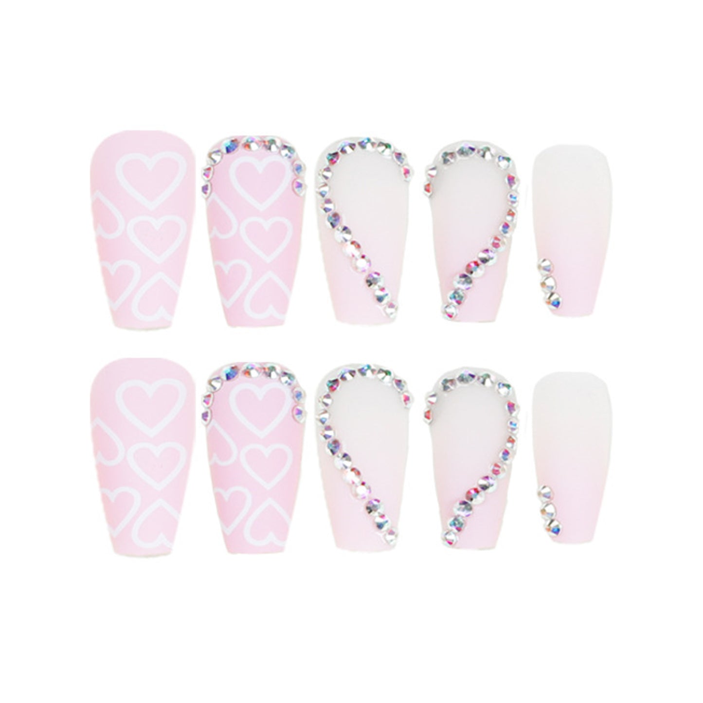 Matte Pink Coffin Press-on Nails 24Pcs