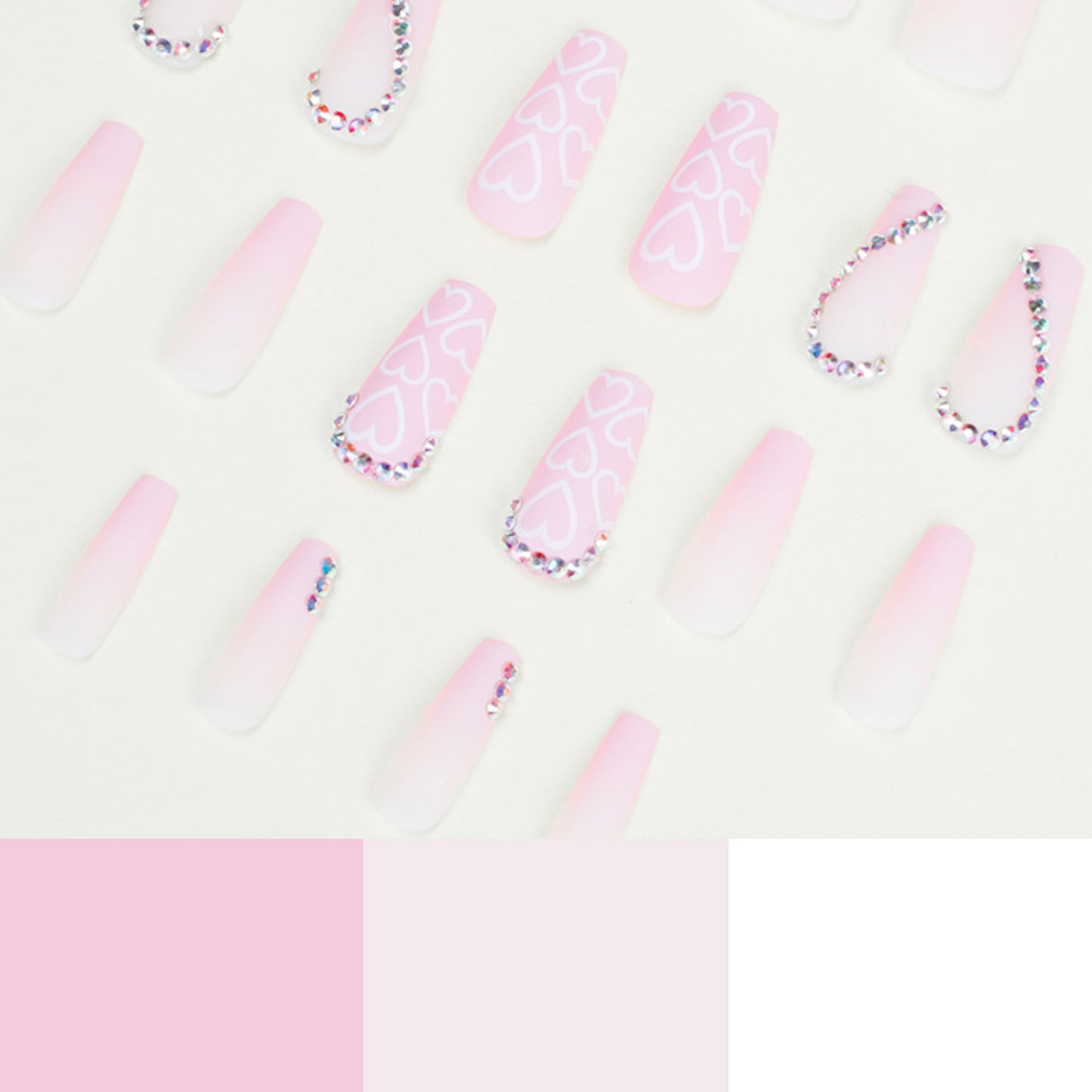 Matte Pink Coffin Press-on Nails 24Pcs