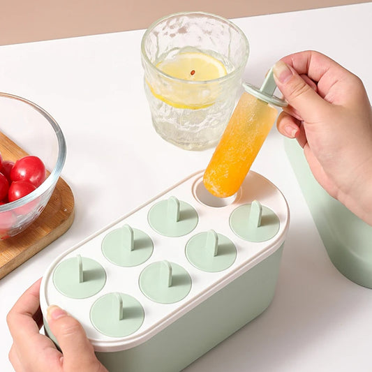 Multi-Hole  Silicon Popsicle 8 Grid Mold Set