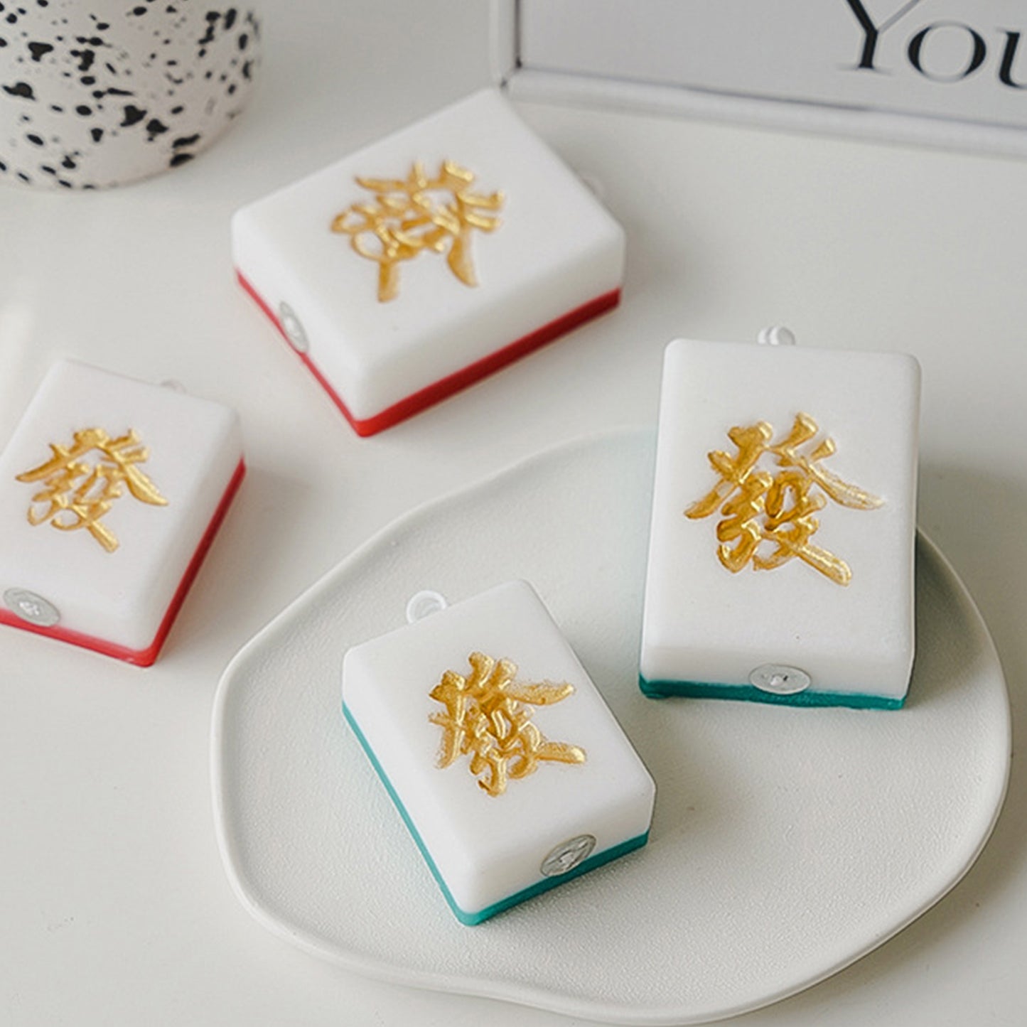 Novelty Mahjong Shape Scented Candle