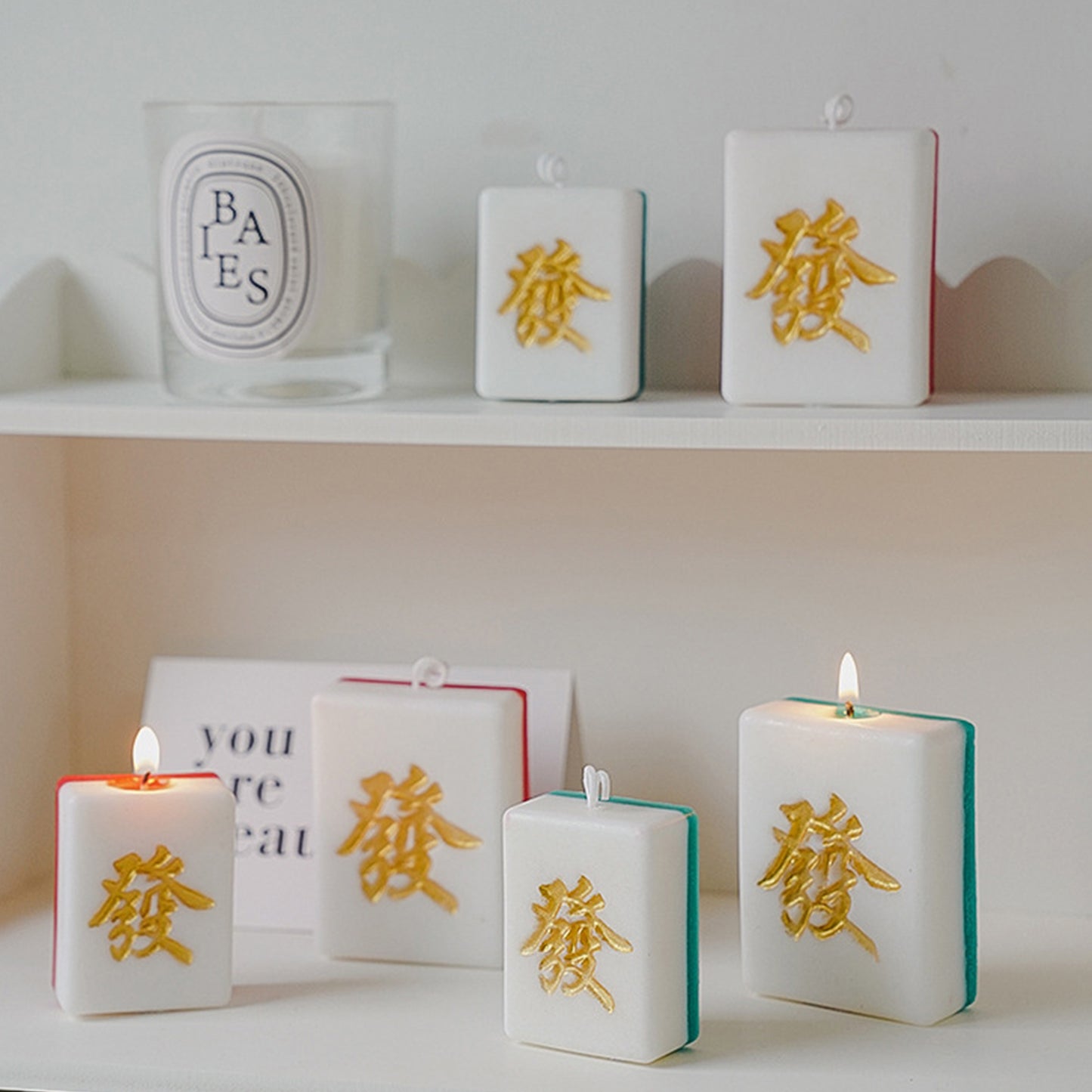 Novelty Mahjong Shape Scented Candle