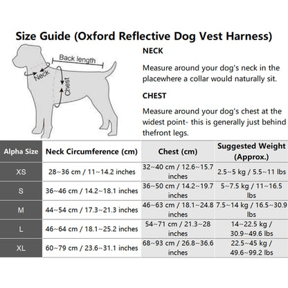 Oxford Reflective Dog Vest Harness
