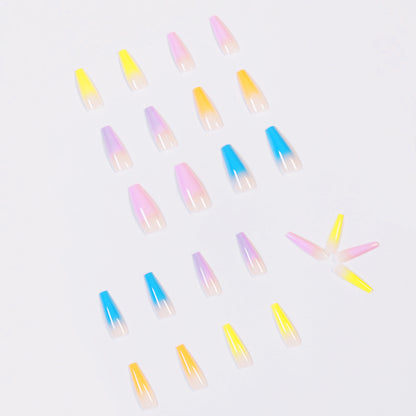 Vibrant Rainbow Series Long Ballerina Press-on Nails