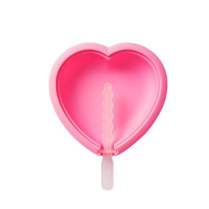 Heart & Striped Shaped Silicone Popsicles Molds (Set of 4)
