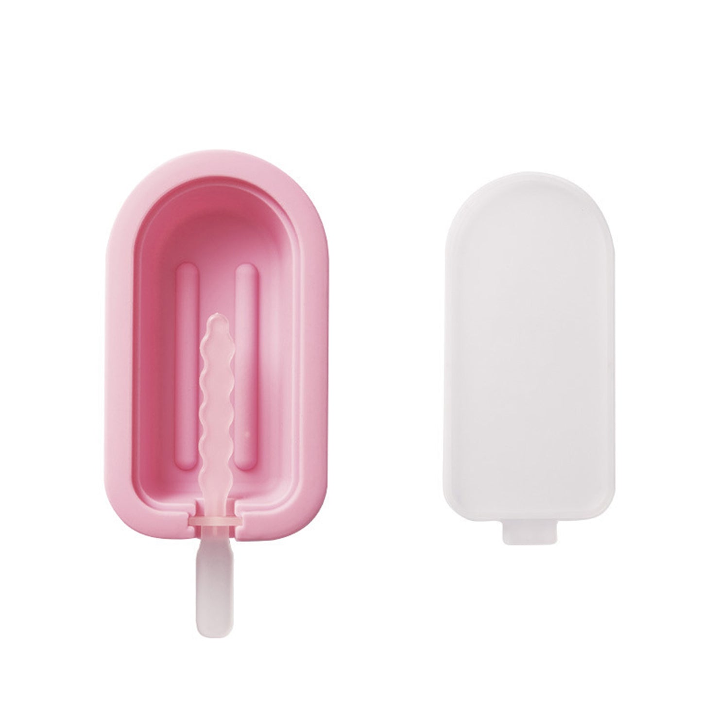 Heart & Striped Shaped Silicone Popsicles Molds (Set of 4)