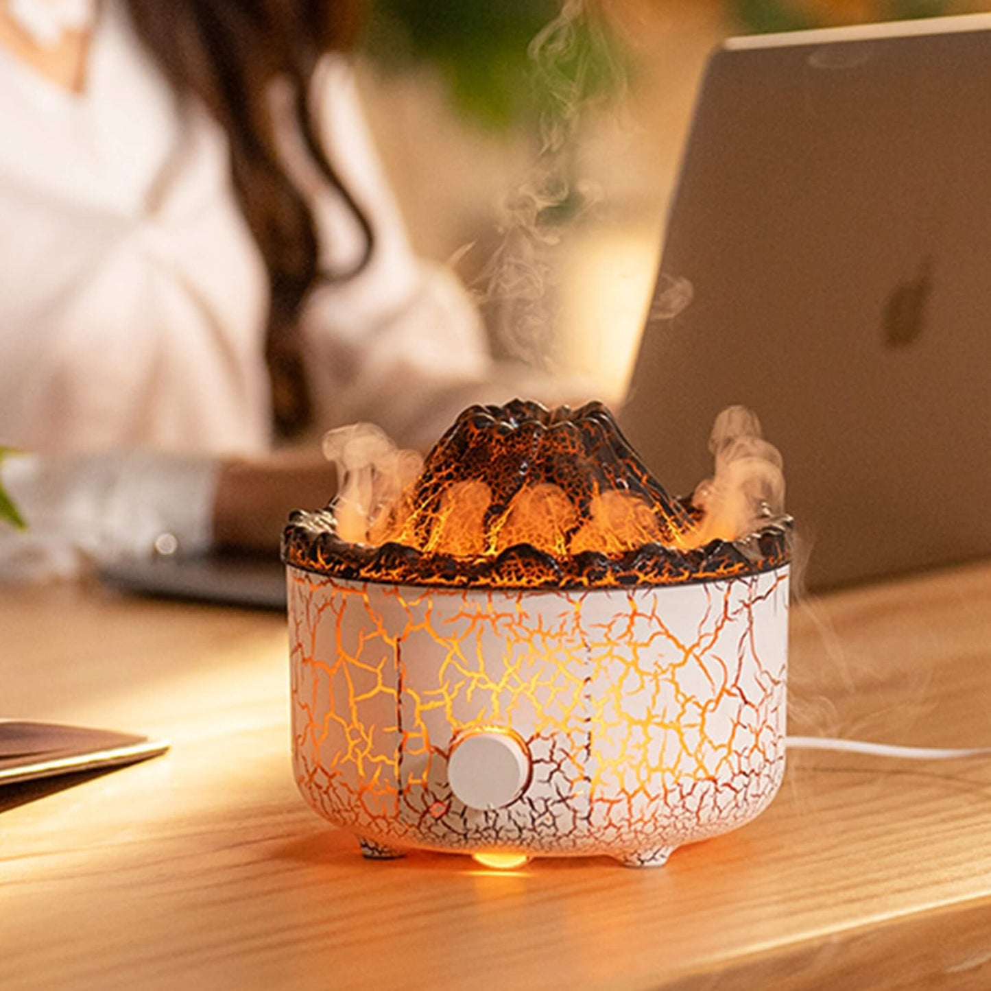 Volcano Flame Aromatherapy Humidifiers with Colored Lights