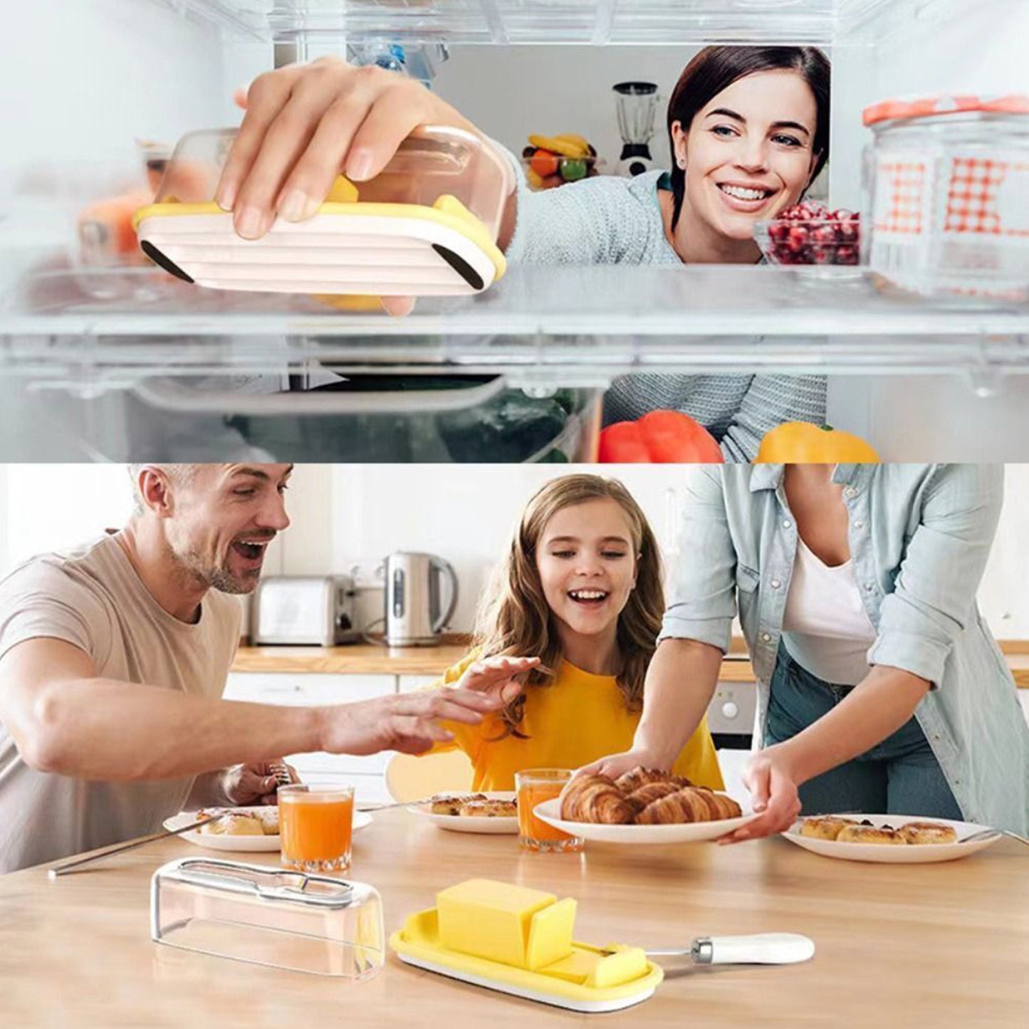 Airtight Butter Dish, Cheese Container with Knife