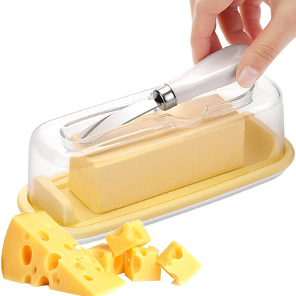 Airtight Butter Dish, Cheese Container with Knife