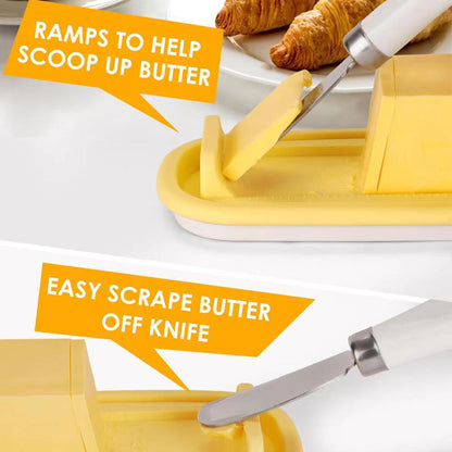 Airtight Butter Dish, Cheese Container with Knife