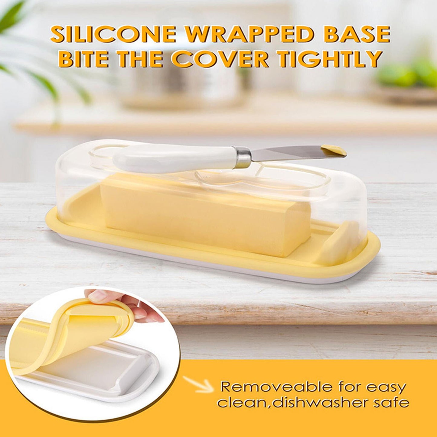 Airtight Butter Dish, Cheese Container with Knife