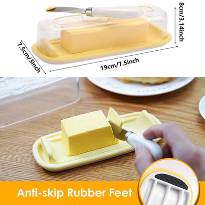 Airtight Butter Dish, Cheese Container with Knife