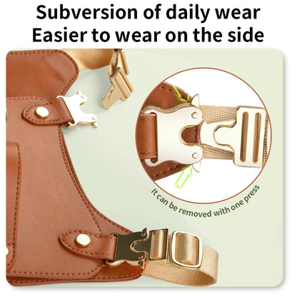 Waterproof Leather Dog Harness Leash Set