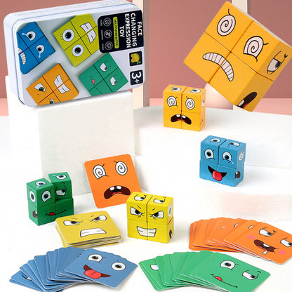 Wooden Face Change Cube Game