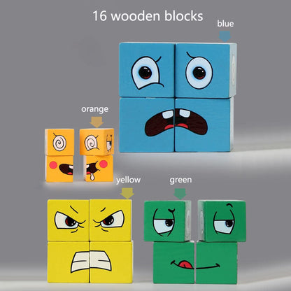 Wooden Face Change Cube Game