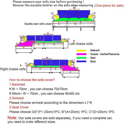 Waterproof Sectional Anti-Slip Sofa Protector for Pets Kids Family.